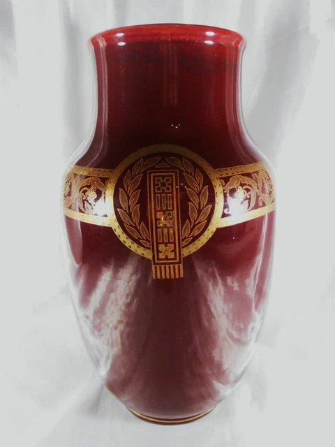 Magnifique Grand Vase Bordeaux Et Or En Faience De Sarreguemines ?