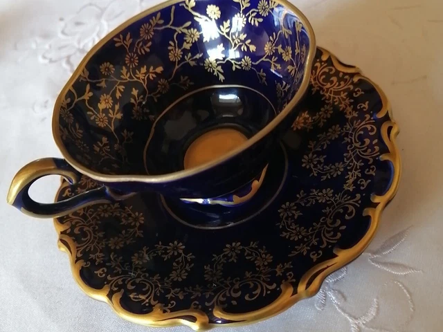 Tasse de collection LINDNER KUEPS BAVARIA Bleu Cobalt et Or
