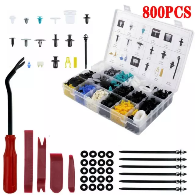 800x Car Trim Body Clips Kit Rivets Retainer Auto Panel Bumper Plastic Fastener