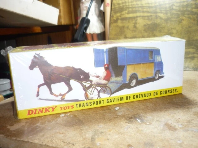 Camion Transport De Chevaux Dinky Toys 571 - Saviem Bleu/blanc - Échelle 1:43 - Collection Atlas - Occasion