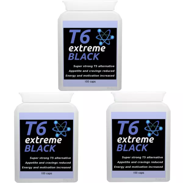 300 T6 EXTREME BLACK strong diet pills SLIMMING/WEIGHT LOSS; hardcore fat burner