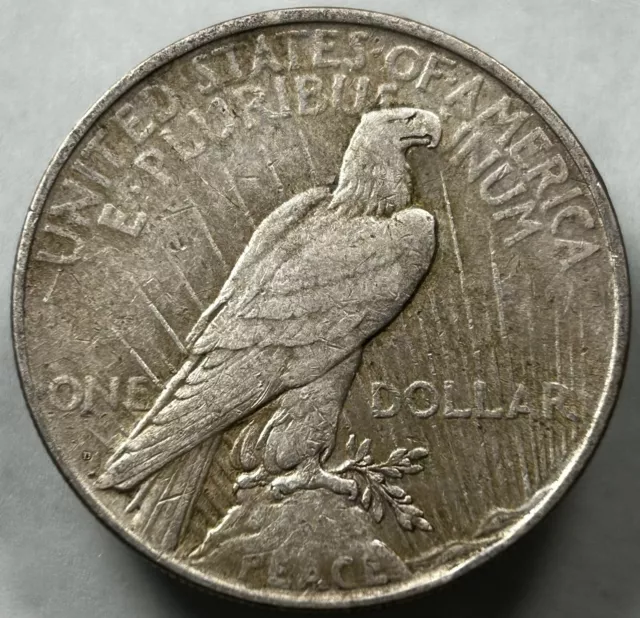 1927-D Peace Silver Dollar Choice Very Fine Tough Date $1 US Coin 2