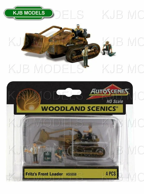 Autoscene Fritz's Front Loader With Figures - HO Scale Model Railroad Construction Vehicle By Woodland Scenics