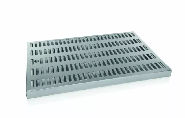 Bar-Abtropfblech Abtropfgitter aus Edelstahl mit Auffangschale 40 x 27,5 cm