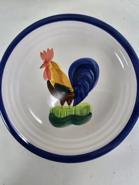 Alco Industries Painted Rooster Dinner Plate (Blue Trim) Replacement Stoneware