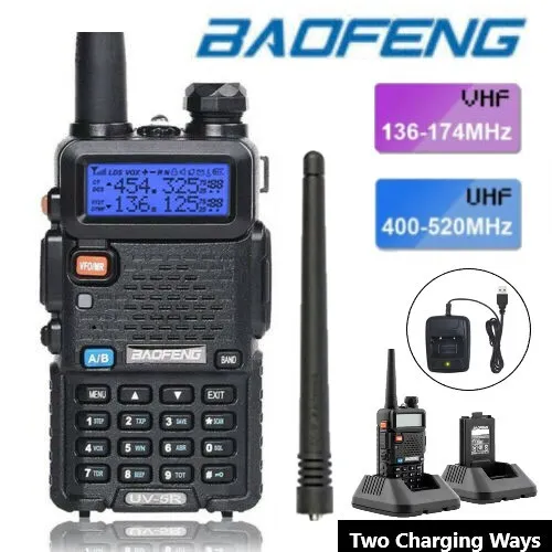 BAOFENG UV-5R Dual-Band VHF/UHF Walkie Talkie Long Range FM Two Way Ham Radio