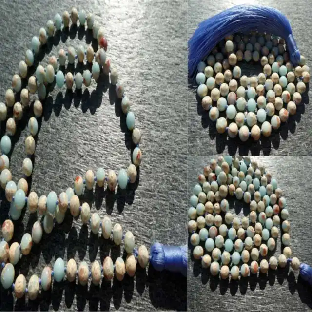 6mm Imperial Jasper Gemstone Knot Tassel 108 Bead Mala Necklace Stone Zen