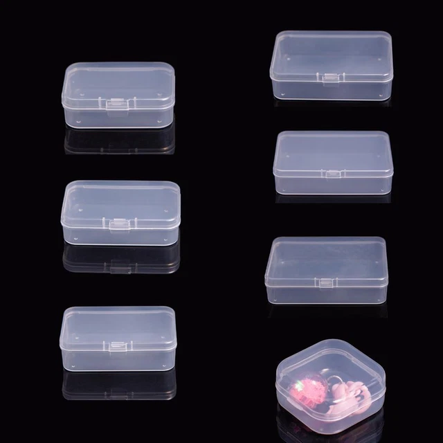 New Mini Square Clear Plastic Small Box Jewelry Storage Beads Container W8Q0
