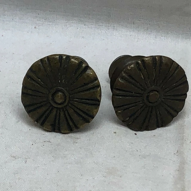 2 Vintage Ornate Round Drawer Knobs DIY Project Hardware Part 1"
