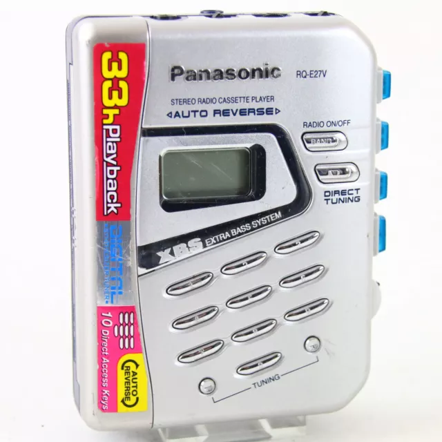 Tragbarer Cassette Player Recorder Panasonic RQ-E27V Silber Defekt