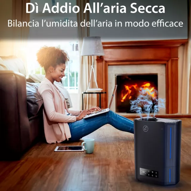 Umidificatore 6 litri casa ambiente ultrasuoni temperatura costante silenzioso 2