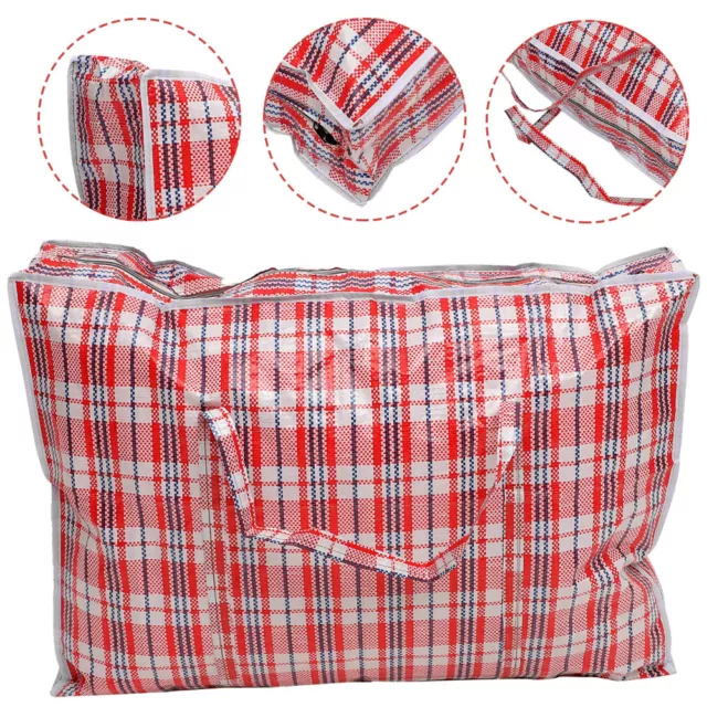 2 Pcs Zipper Laundry Bag Snakeskin Cloth Shopping Bedding Storage