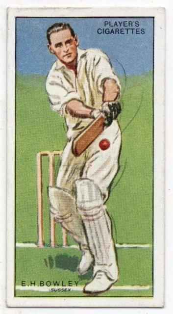 ORIGINAL PLAYERS CIGARETTE CARD CRICKETERS 1930 No.3 E.H BOWLEY SUSSEX