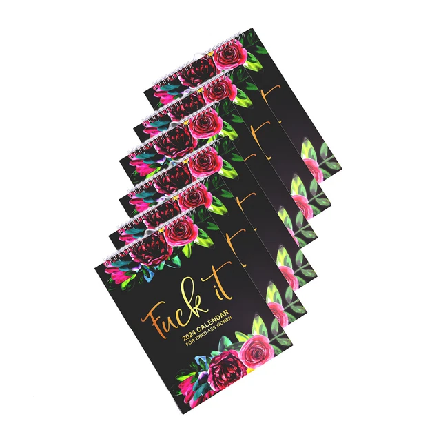 6PCS 2024 CALENDAR TiredAss Women Mom,Inspirational Calendar Planner