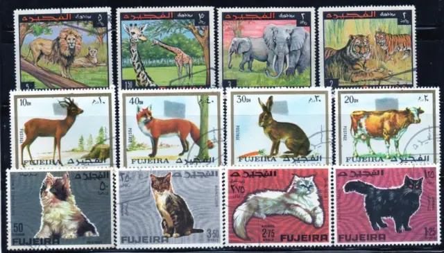 Fujeira used stamps lot 01 fauna animals