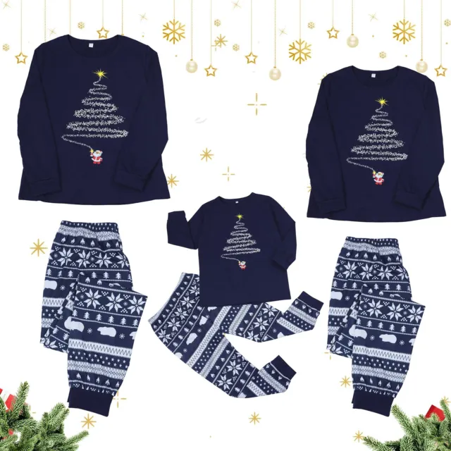 Family Matching Adult Kid Christmas Pyjamas Set Pjs Nightwear Xmas Sleepwear