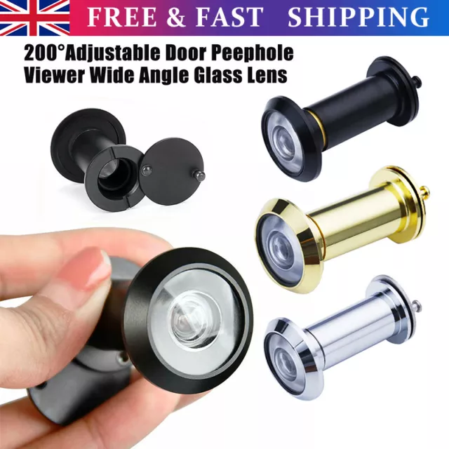 200 Degree Peephole Spy Hole Door Viewer Wide Angle High Quality Adjustable New