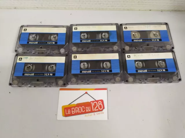 lot de 6 Cassette Audio - Maxell S-LN 90 - Made In Korea - Occasion