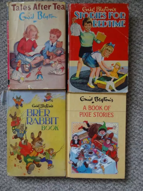 4 Enid Blyton Vintage Hardback Books  3 with wrappers Job Lot Collection Bundle