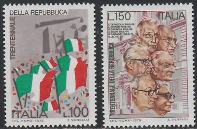Italy 1976 SC# 1226 - 1227 - 30th anniversary of Italian Republic M-H Lot # 88