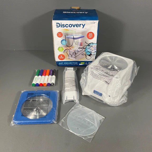 Proyector de arte Discovery 6 marcadores 10 discos reutilizables techo de juegos de gran tamaño