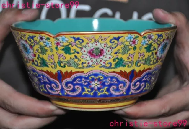 6'' Marked “雍正” Dynasty palace China enamel porcelain Gilt lotus Tea cup Bowl 3