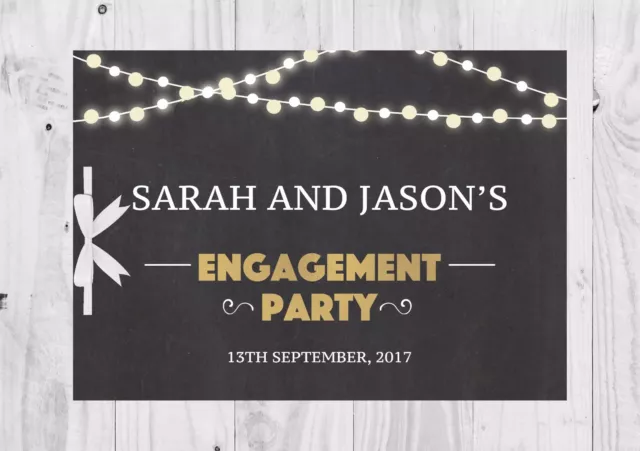 PERSONALISED Guest Book, Chalkboard, Lights, Engagement Party, Bridal Shower