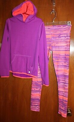 CHEETAH Girls 10/12 PERFORMANCE 2-PIECE OUTFIT (purple/orange hoodie/leggings)