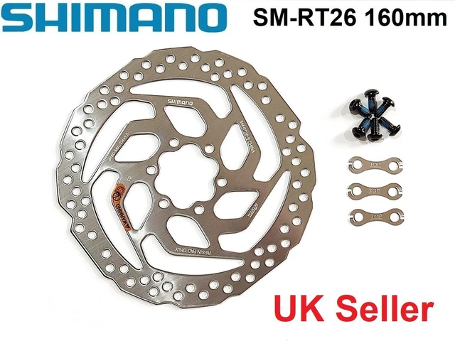 EIN PAAR SHIMANO SM-RT26 MTB SCHEIBENBREMSROTOR 6 SCHRAUBENHALTERUNG ...
