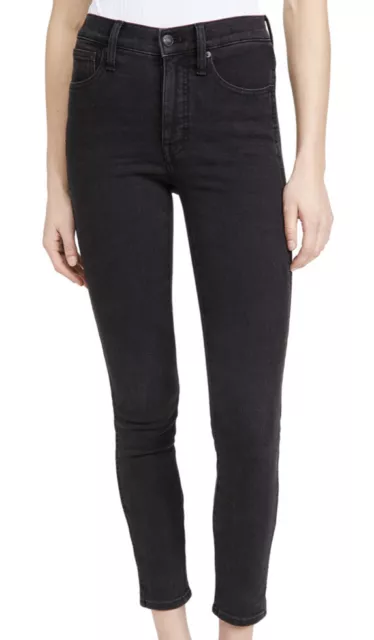 Madewell Women's 10" High-Rise Skinny Jeans With Magic Pockets Washed Black NWT