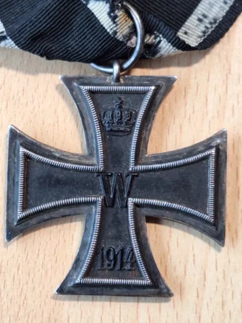Orig. German Iron Cross 2nd Class EK2 WW1  + ribbon, marker S-W GREAT ! 2
