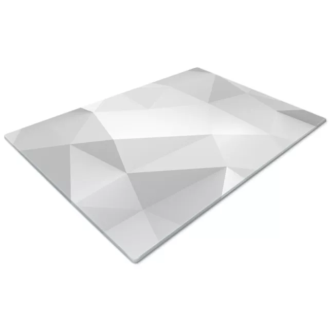 Glass Chopping Cutting Cutting Board Work Top Saver Large White Grey Geometric