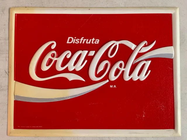 Vintage Mexican COCA COLA COKE Plastic Sign Store Advertisign Promo From 1980's