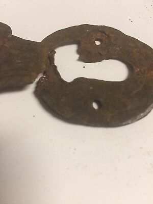 Early Hand-forged Iron Keyhole Cutout Escutcheon ~ HW10 2