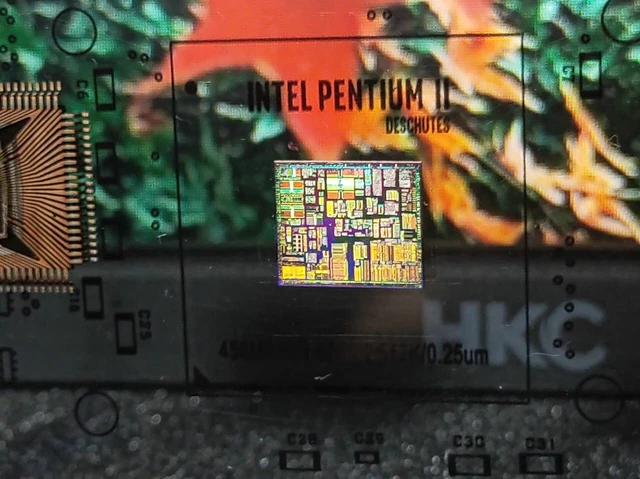 VINTAGE RARE INTEL Pentium II CPU Die Teardown Crystals Tech Art ...