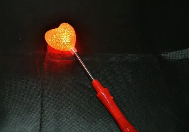 LED Flashing Heart Shaped Wand Toy Light Up Valentines Romantic Gift