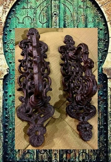 Large Cast Iron Metal Antique-Bronze Barn Gate Cabinet Handle Barn Door Pull NEW 2