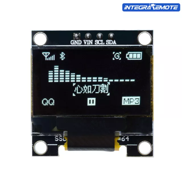 I2C IIC Serial 0.96" 128X64 White OLED LCD LED Display Module for Arduino