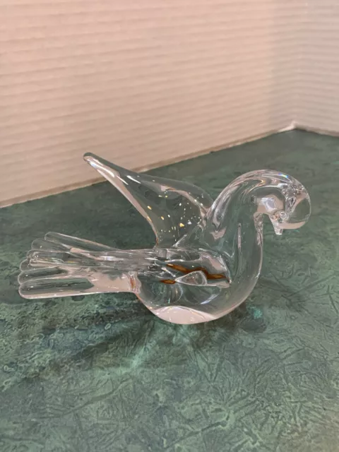Vintage F.M. Ronneby Art Glass Dove Or Swan Figurine Konstglas Sweden
