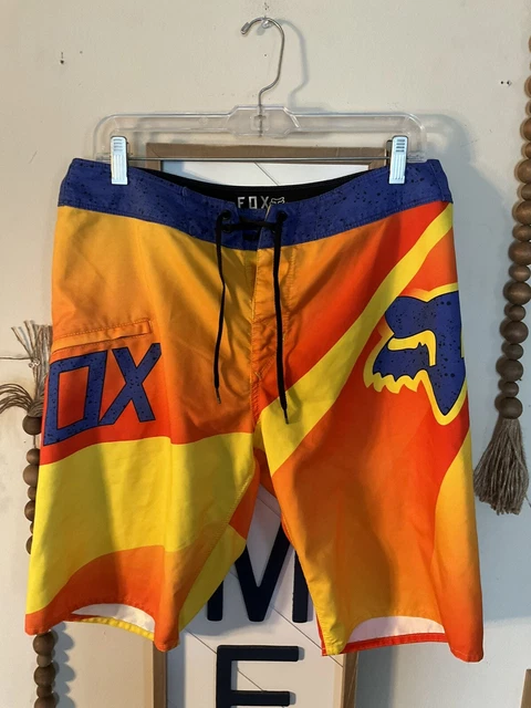 Fox Racing Mens Board Shorts Trunk Multicolor Stretch Size 32X11