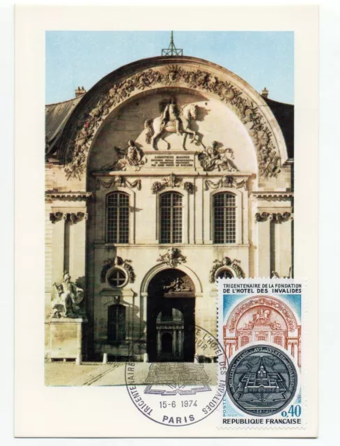 FRANCE Carte Postale - carte Maximum - 1974 Paris - Hotel des Invalides