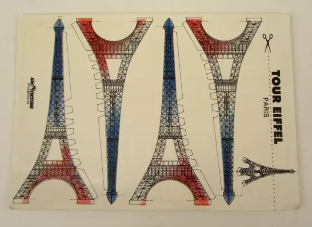 Vintage Novelty Cut Out Postcard Eiffel Tour/ Tower Paris L'Instant Durable #1