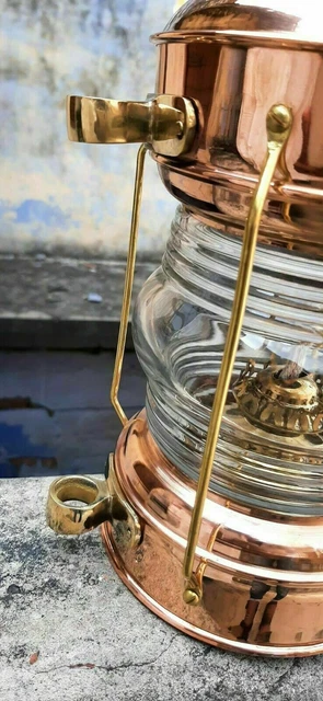 14" Messing & Kupfer Anker Öllampe Antik Maritime Schiff Laterne Boot Licht... 5