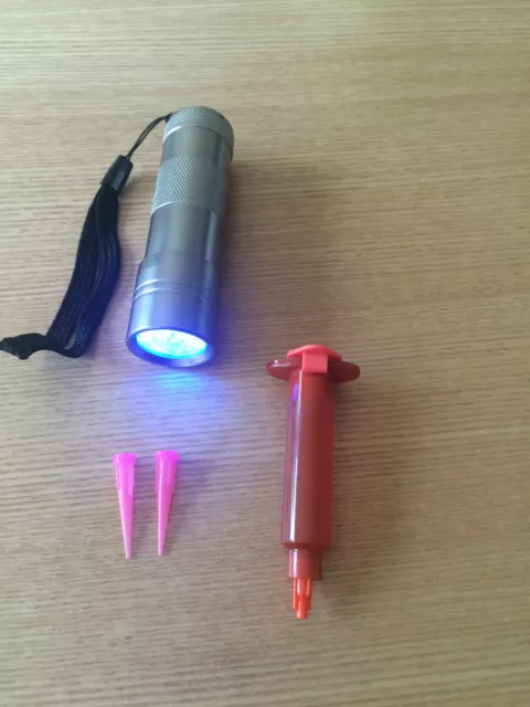 12 LED ANTORCHA UV + 10ML Resina UV Ligera para Montaje de Moscas