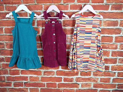 Girls Bundle Age 4-5 Years Next M&S Mini B Pinafore Dress Corduroy Stripe 110Cm