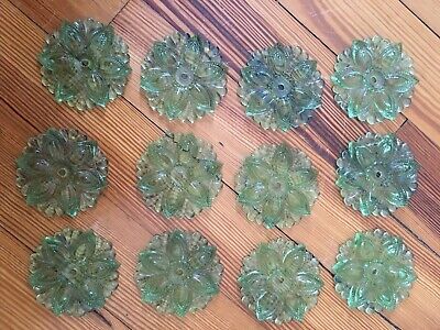 (1) Antique Sandwich Glass Curtain Tieback Green Depression Glass - Price For 1 2
