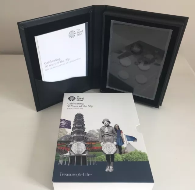2019 50 Years of the 50 Pence Proof Set Box Booklet & Certificate NO COINS