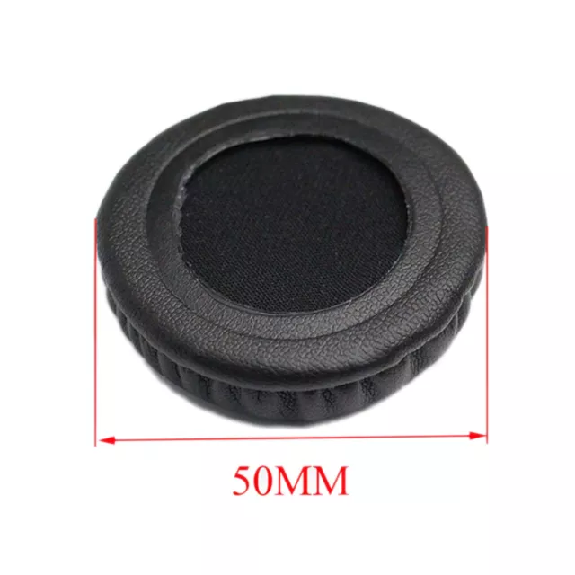 1Pair Universal PU Leather Soft Foam Sponge Replacement Headphone Ear Pads Black 2