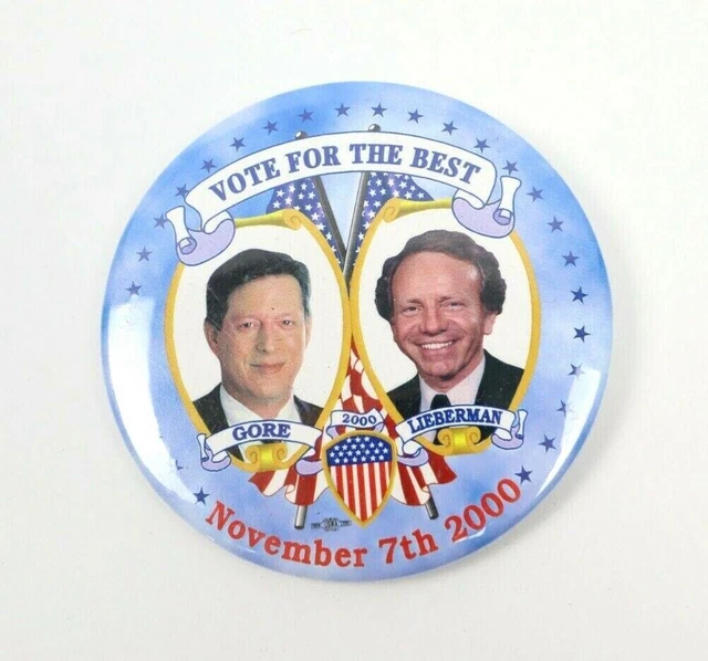 VTG Vote the Best Gore Lieberman 2000 Presidential Election Button Pin Pinback
