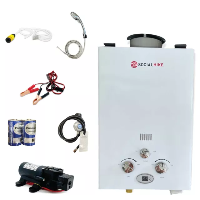 6L Portable Gas Water Heater Shower Outdoor Camping Hot Pump Tankless LPG System 3